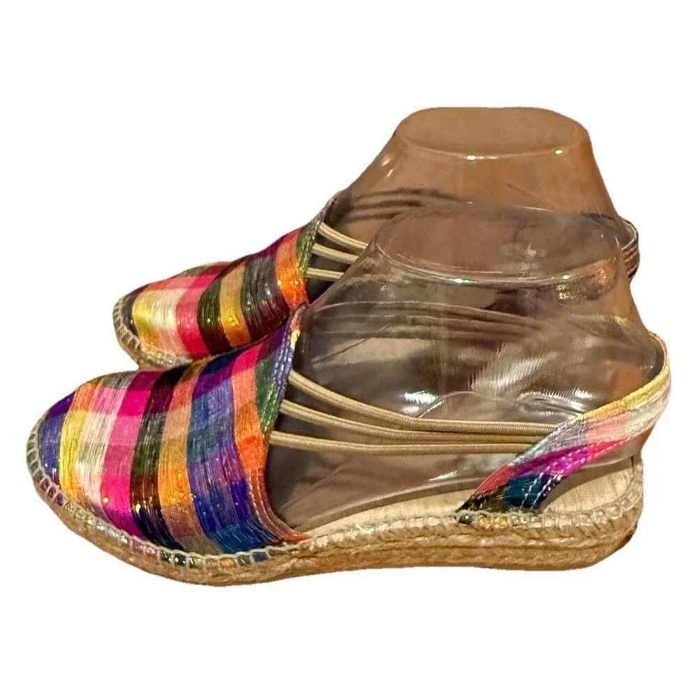 Toni Pons Gold Metallic Slingback Espadrille Sandals Women's EU Size 36/US 5.5-6